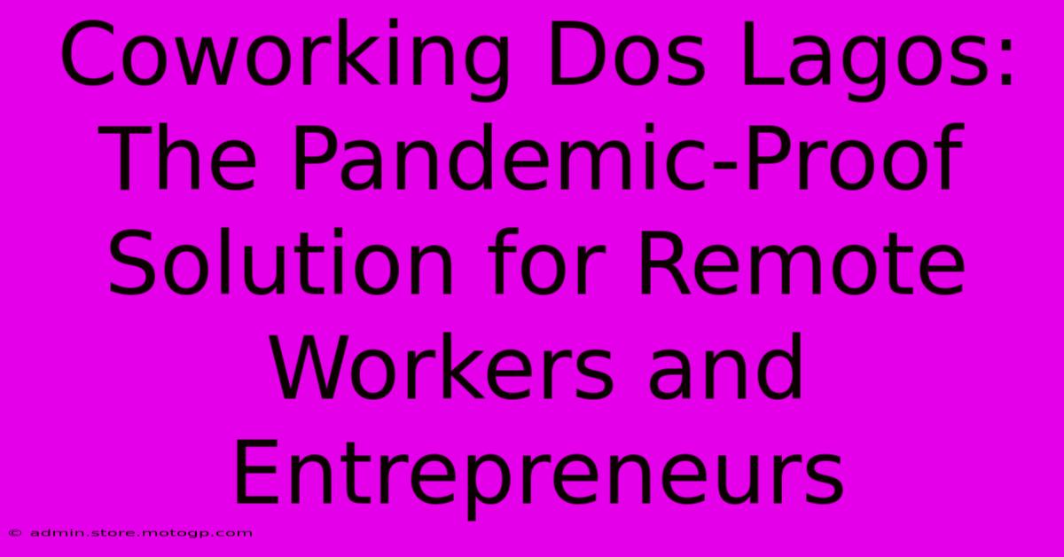 Coworking Dos Lagos: The Pandemic-Proof Solution For Remote Workers And Entrepreneurs