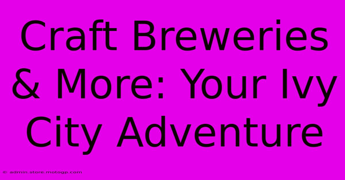 Craft Breweries & More: Your Ivy City Adventure