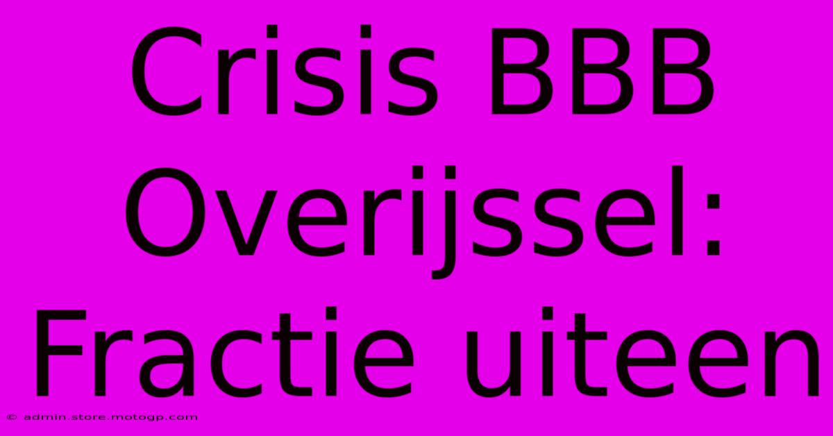 Crisis BBB Overijssel: Fractie Uiteen