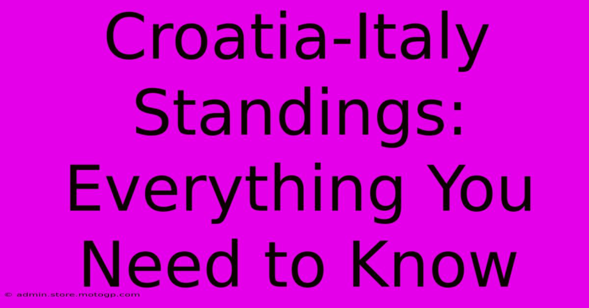 Croatia-Italy Standings: Everything You Need To Know