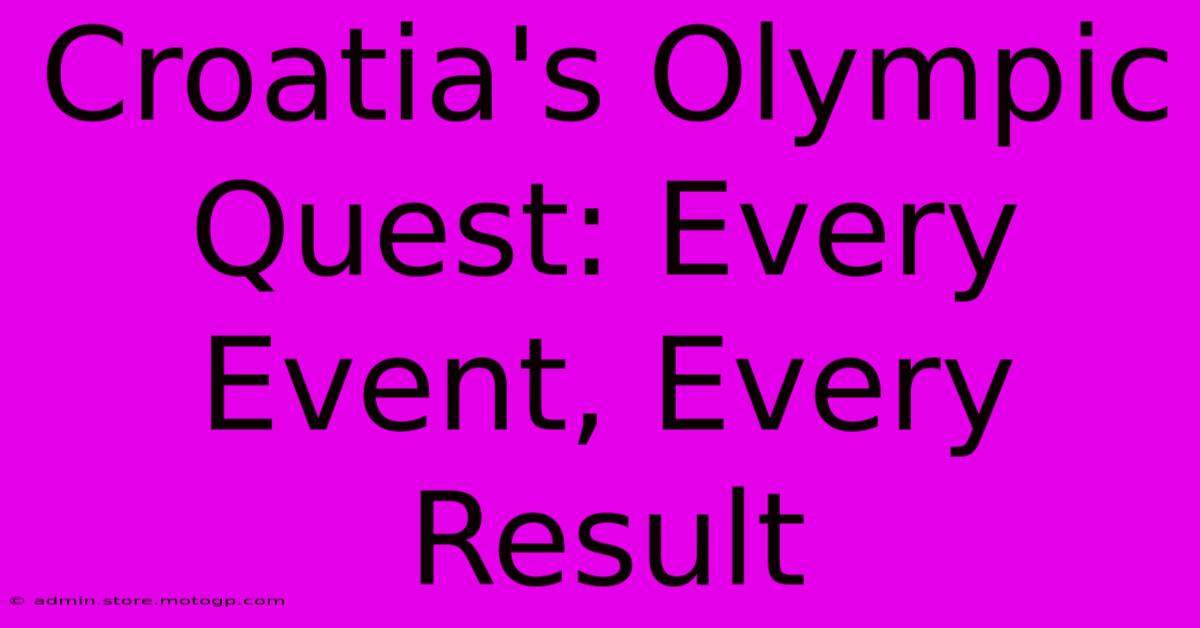 Croatia's Olympic Quest: Every Event, Every Result