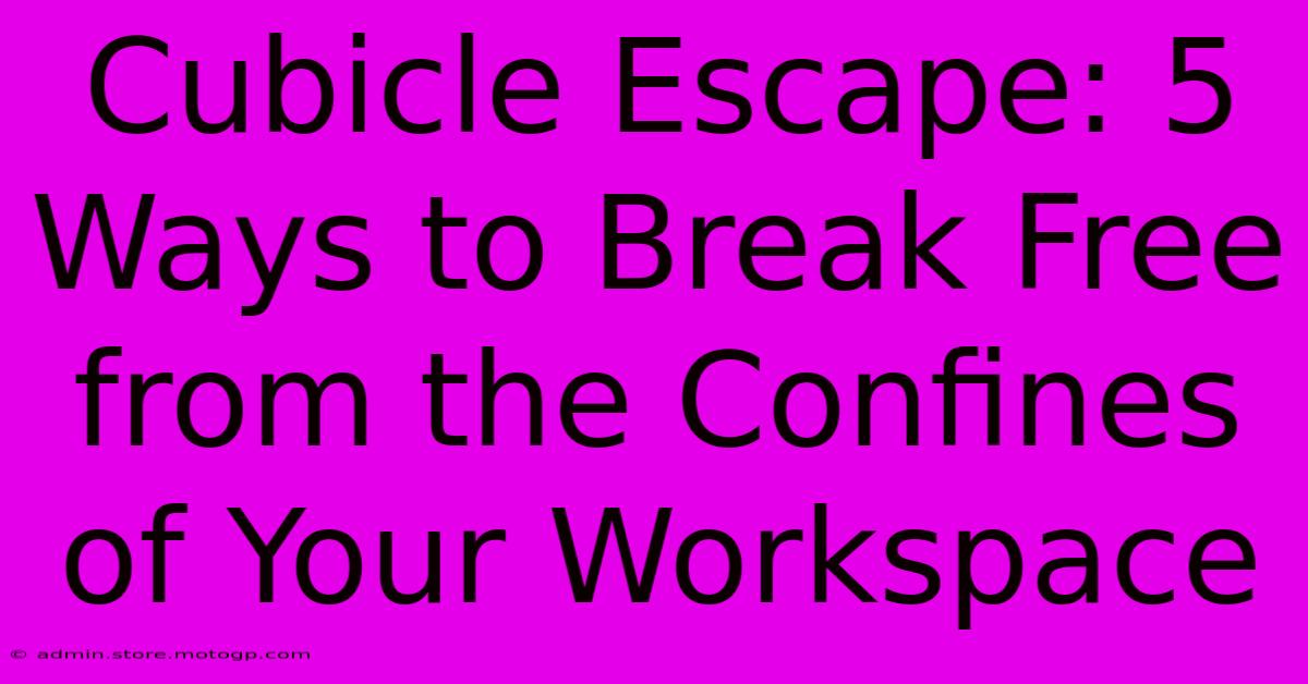 Cubicle Escape: 5 Ways To Break Free From The Confines Of Your Workspace