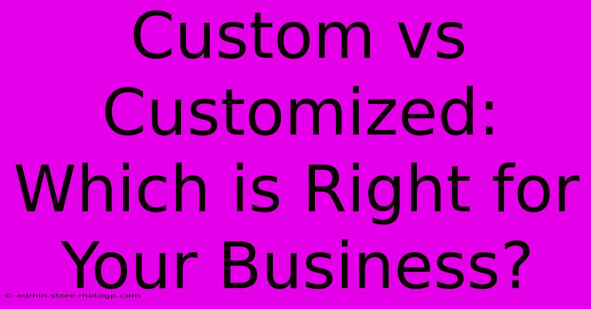 Custom Vs Customized: Which Is Right For Your Business?