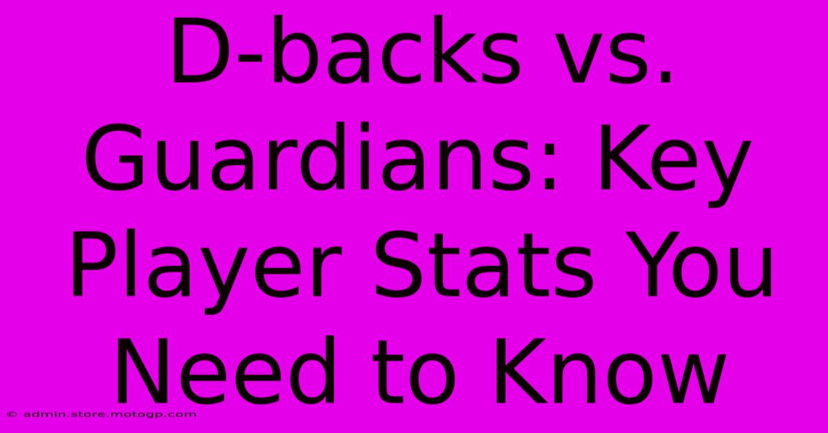 D-backs Vs. Guardians: Key Player Stats You Need To Know