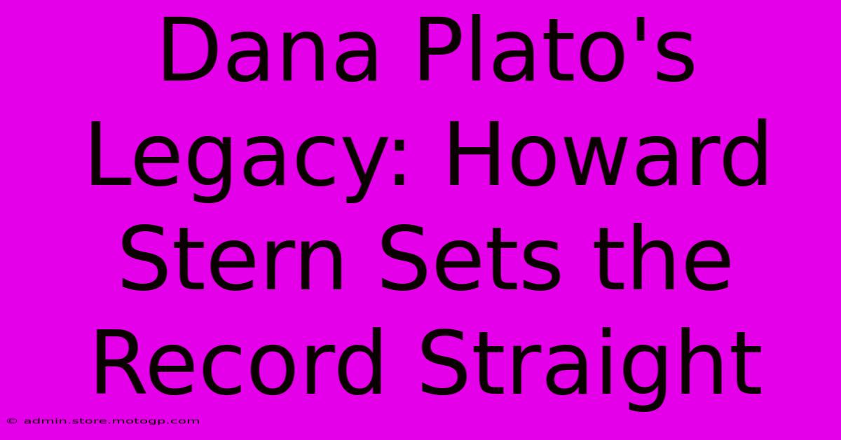 Dana Plato's Legacy: Howard Stern Sets The Record Straight