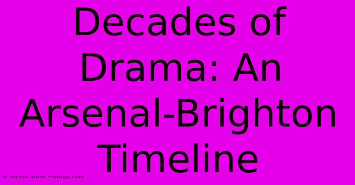 Decades Of Drama: An Arsenal-Brighton Timeline