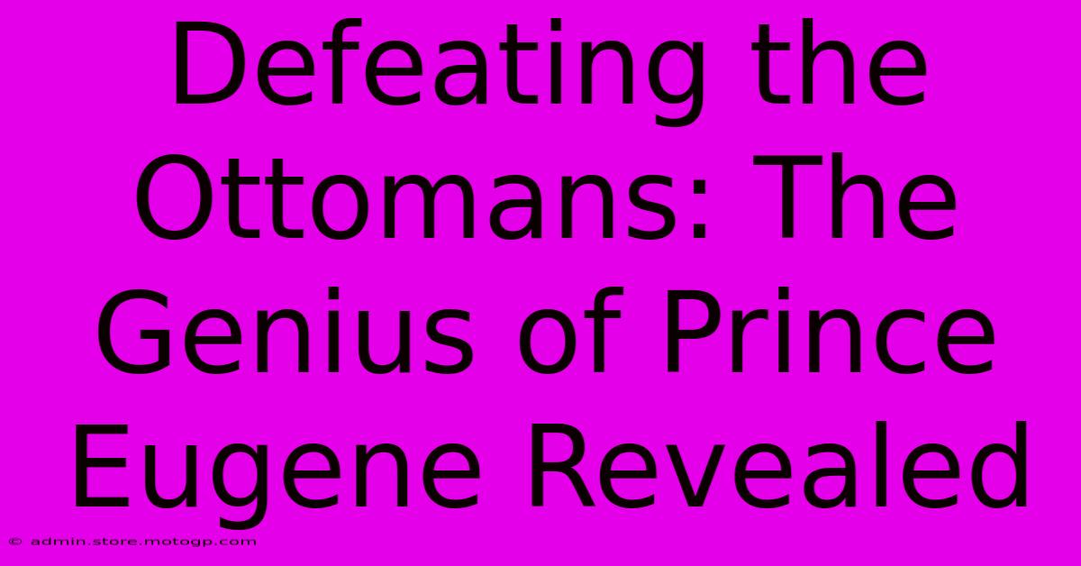 Defeating The Ottomans: The Genius Of Prince Eugene Revealed