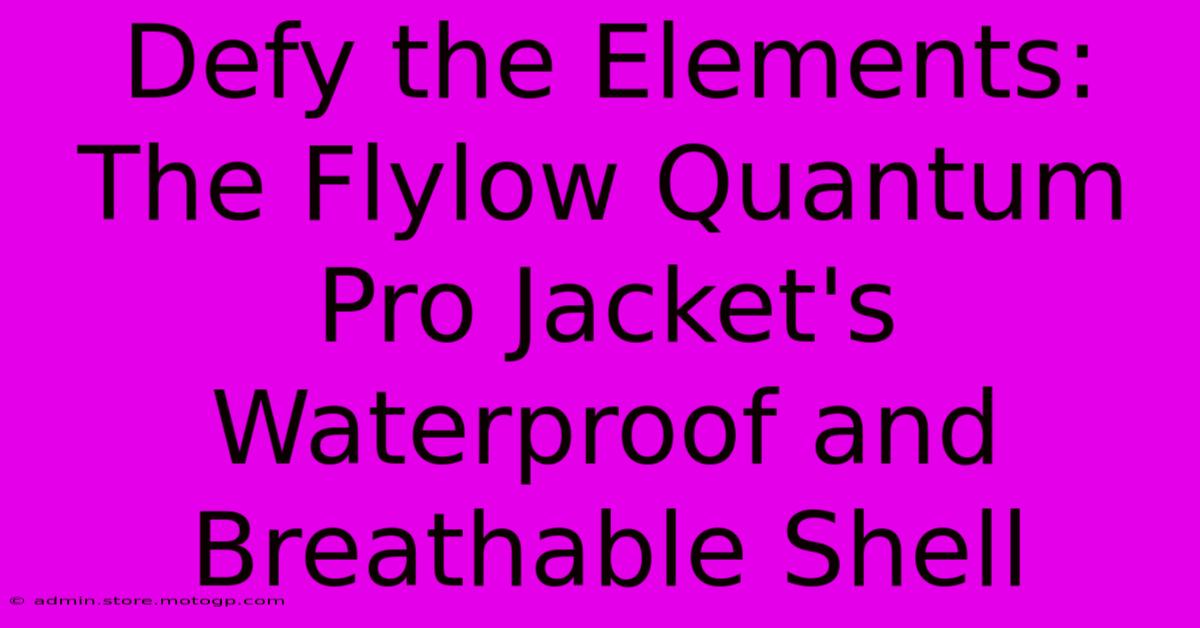 Defy The Elements: The Flylow Quantum Pro Jacket's Waterproof And Breathable Shell