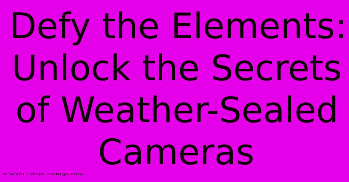 Defy The Elements: Unlock The Secrets Of Weather-Sealed Cameras