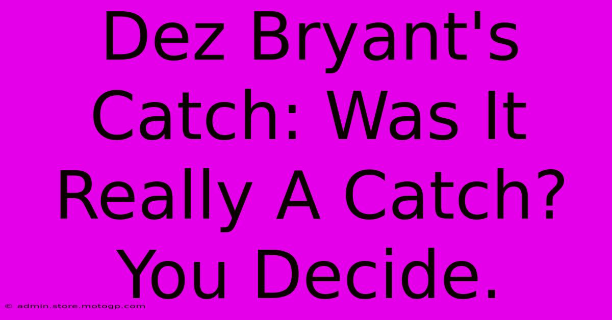 Dez Bryant's Catch: Was It Really A Catch? You Decide.