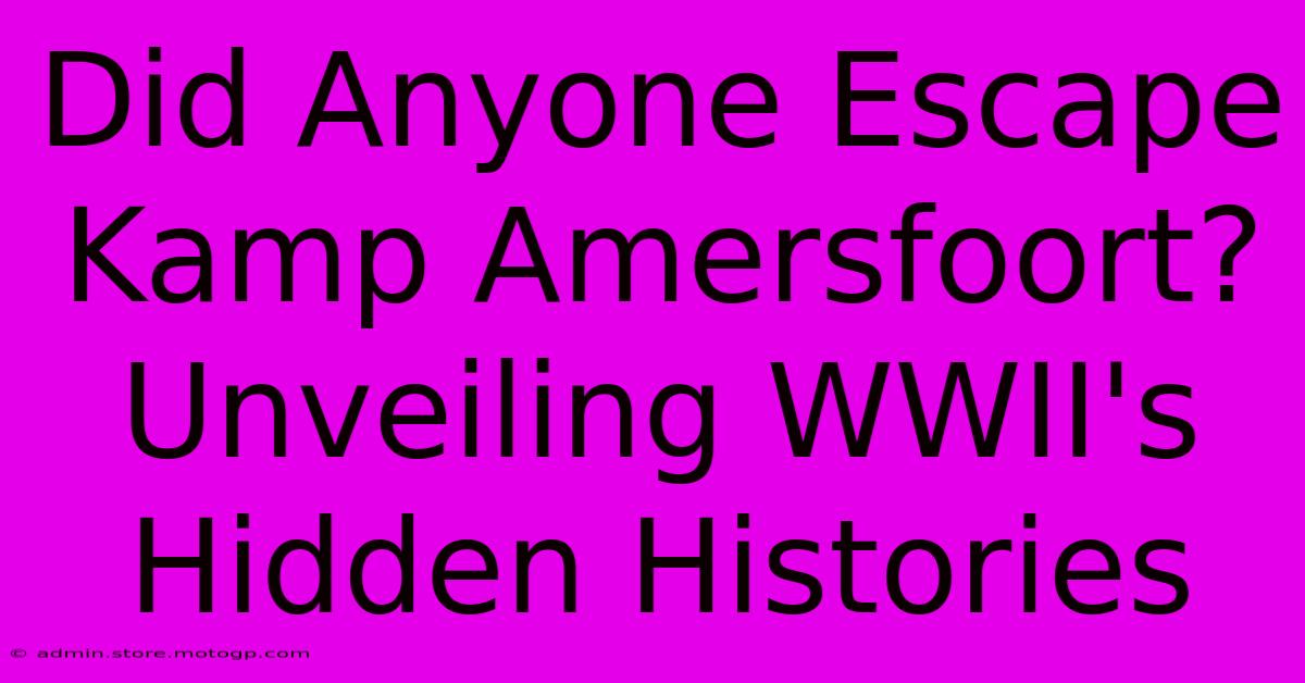 Did Anyone Escape Kamp Amersfoort? Unveiling WWII's Hidden Histories