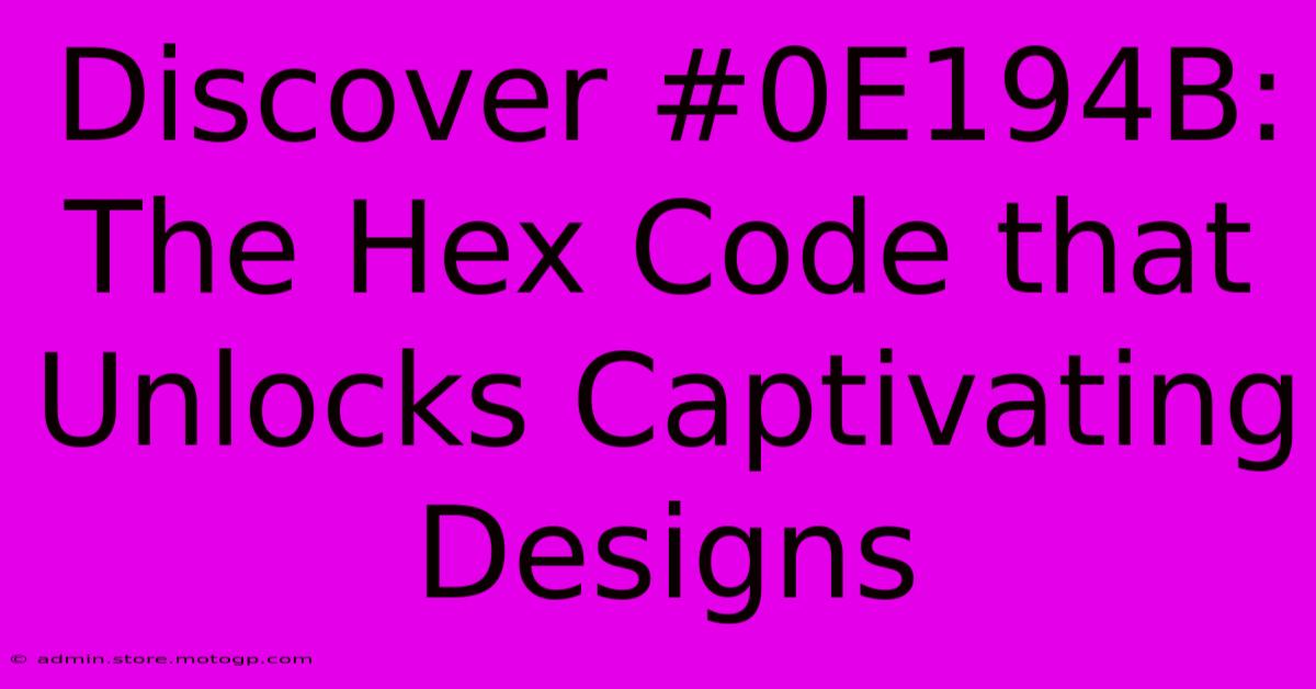 Discover #0E194B: The Hex Code That Unlocks Captivating Designs