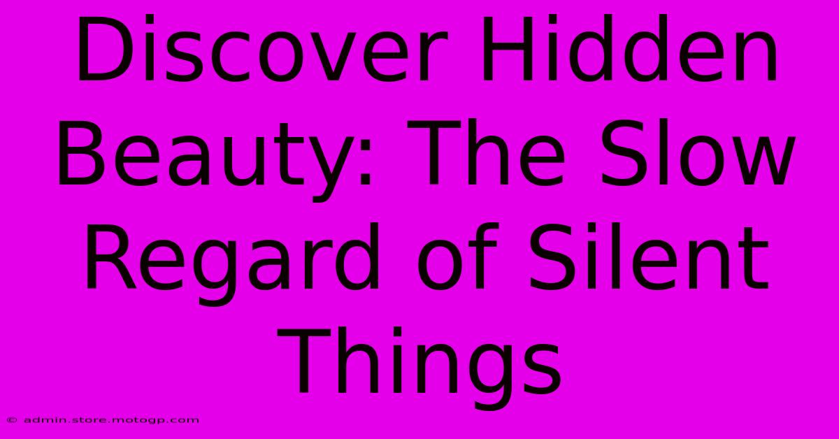 Discover Hidden Beauty: The Slow Regard Of Silent Things