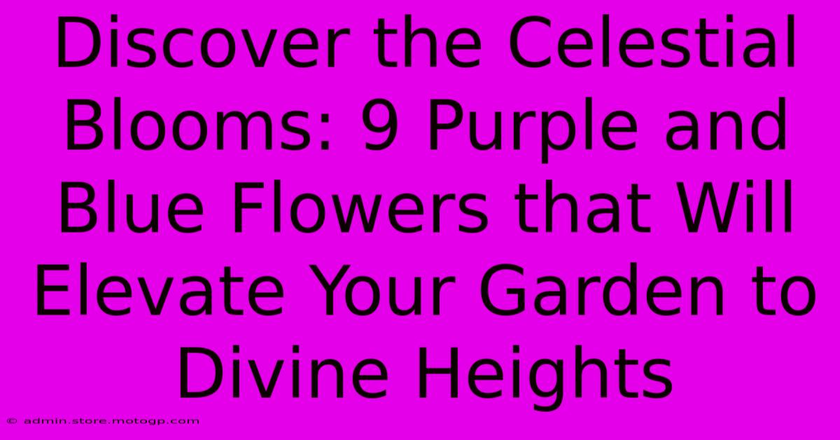 Discover The Celestial Blooms: 9 Purple And Blue Flowers That Will Elevate Your Garden To Divine Heights