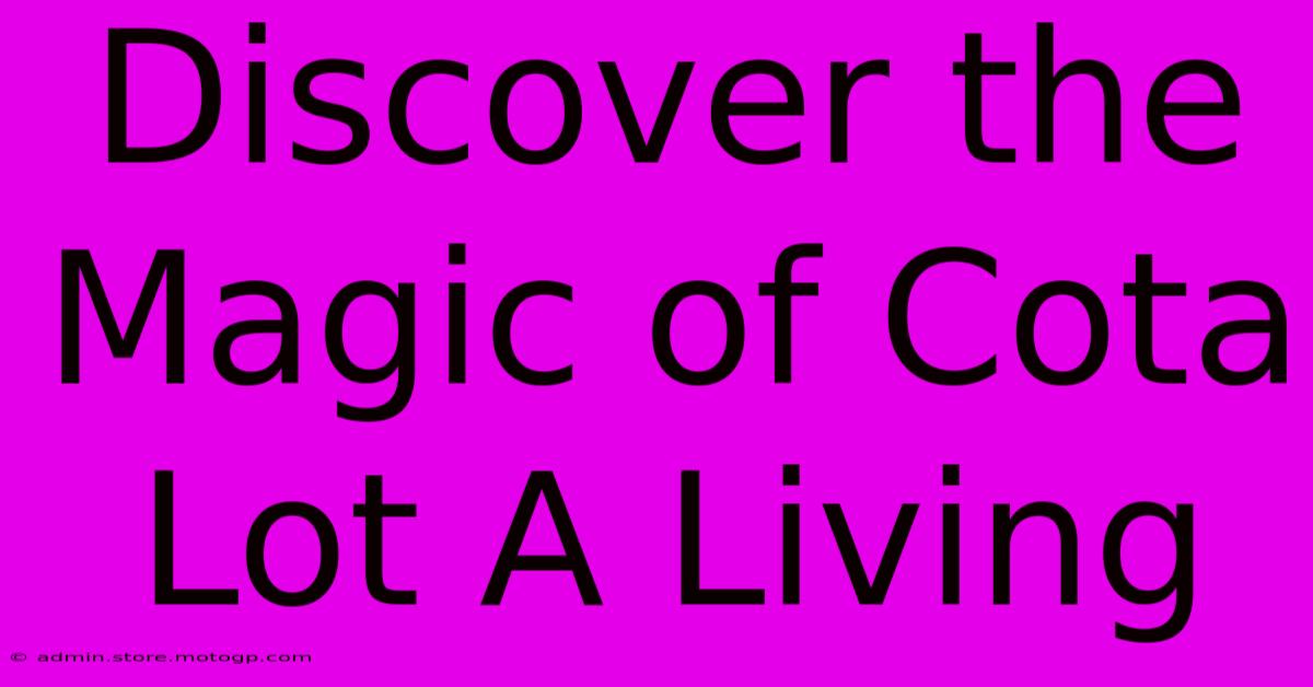 Discover The Magic Of Cota Lot A Living