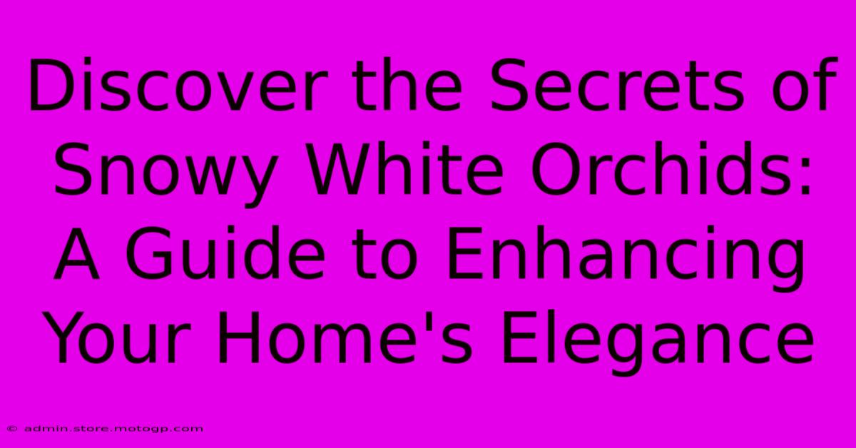 Discover The Secrets Of Snowy White Orchids: A Guide To Enhancing Your Home's Elegance