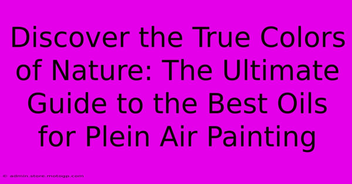 Discover The True Colors Of Nature: The Ultimate Guide To The Best Oils For Plein Air Painting