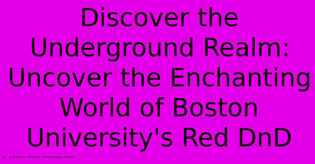 Discover The Underground Realm: Uncover The Enchanting World Of Boston University's Red DnD