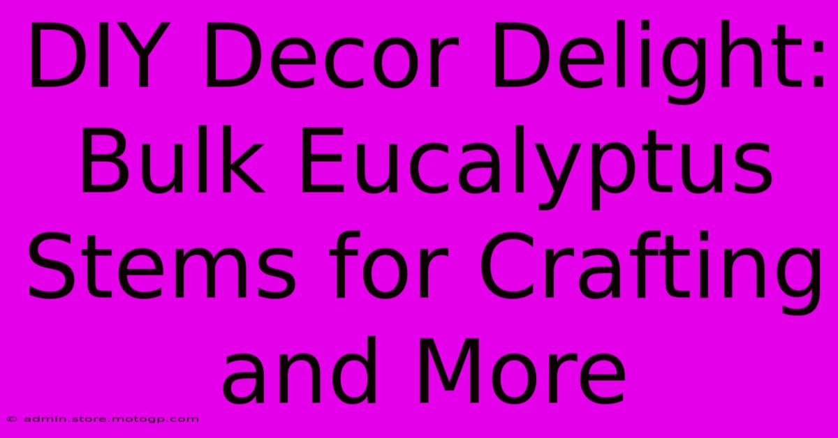 DIY Decor Delight: Bulk Eucalyptus Stems For Crafting And More