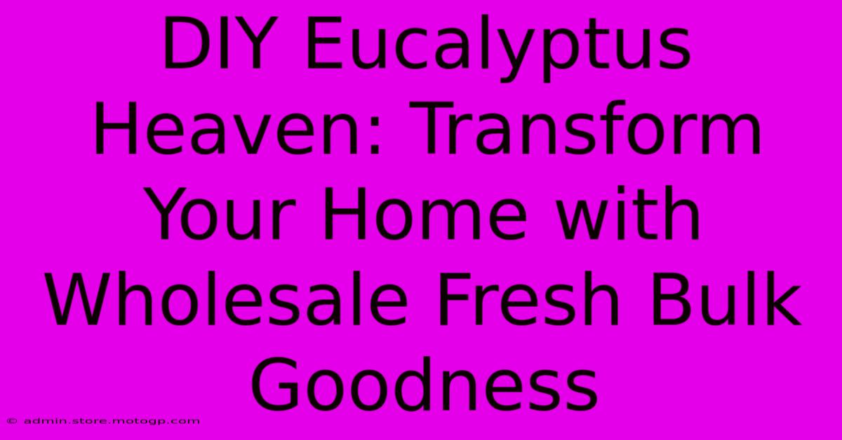 DIY Eucalyptus Heaven: Transform Your Home With Wholesale Fresh Bulk Goodness