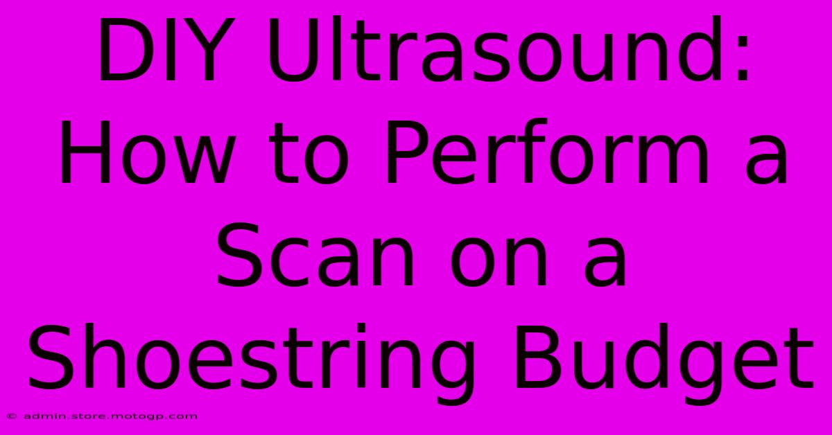 DIY Ultrasound: How To Perform A Scan On A Shoestring Budget