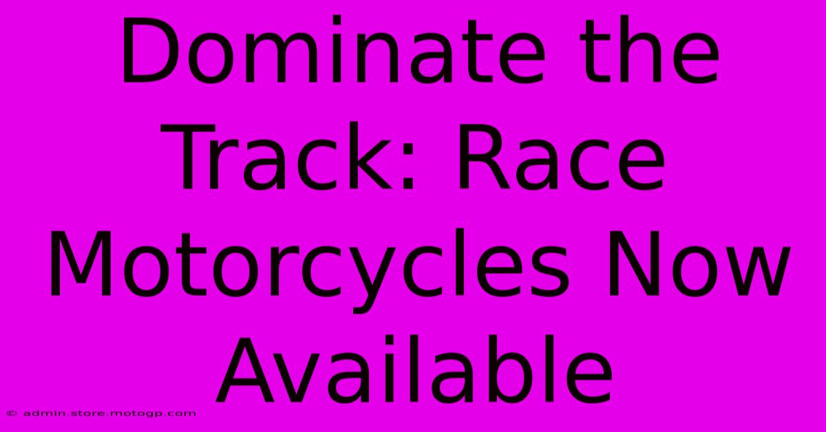 Dominate The Track: Race Motorcycles Now Available