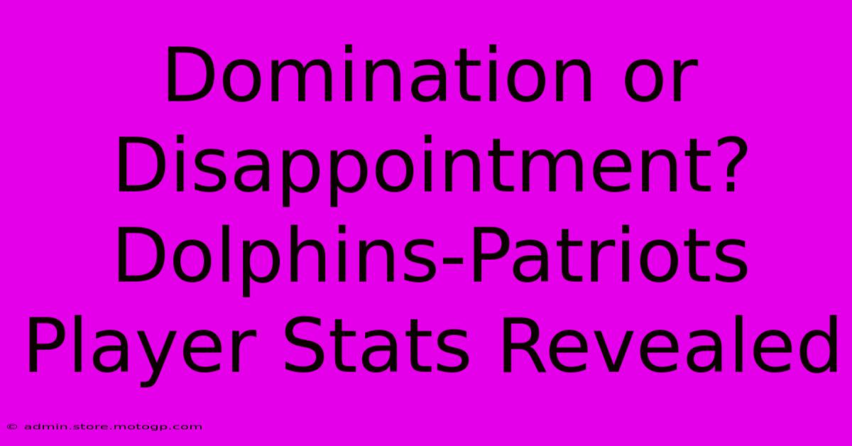 Domination Or Disappointment? Dolphins-Patriots Player Stats Revealed