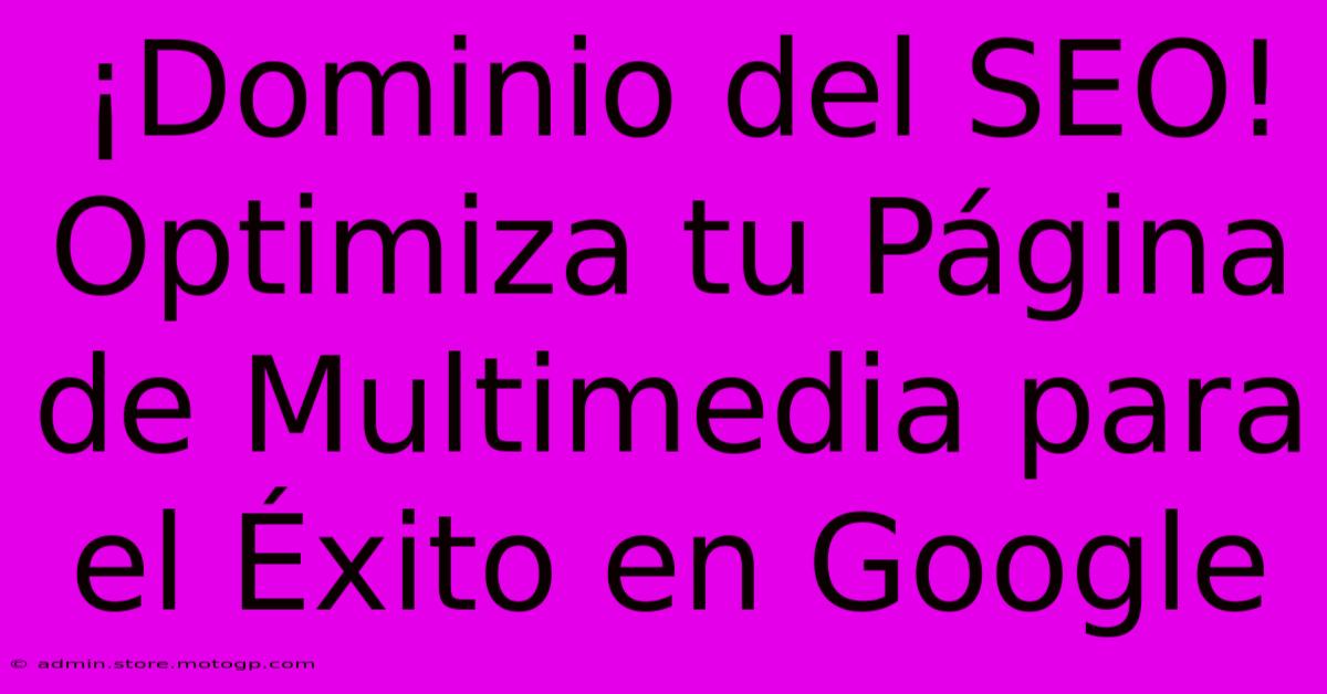 ¡Dominio Del SEO! Optimiza Tu Página De Multimedia Para El Éxito En Google