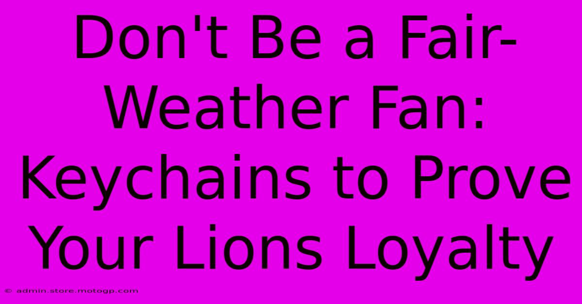 Don't Be A Fair-Weather Fan: Keychains To Prove Your Lions Loyalty