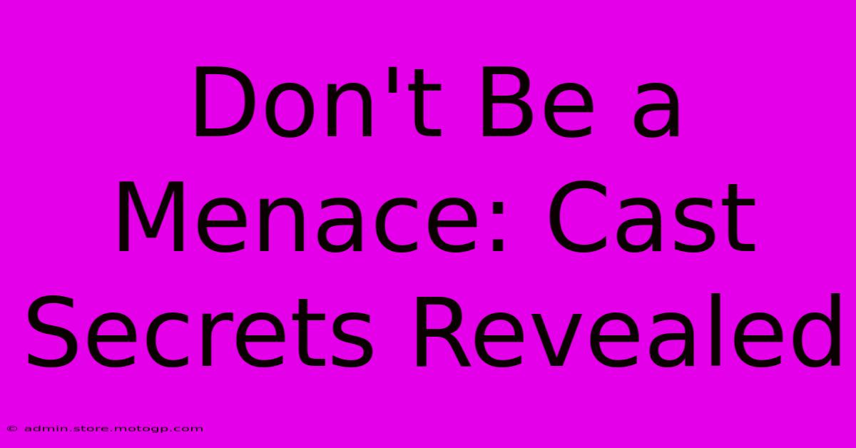 Don't Be A Menace: Cast Secrets Revealed