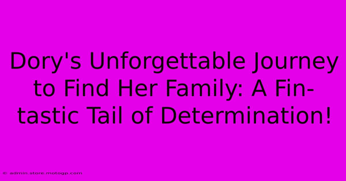 Dory's Unforgettable Journey To Find Her Family: A Fin-tastic Tail Of Determination!