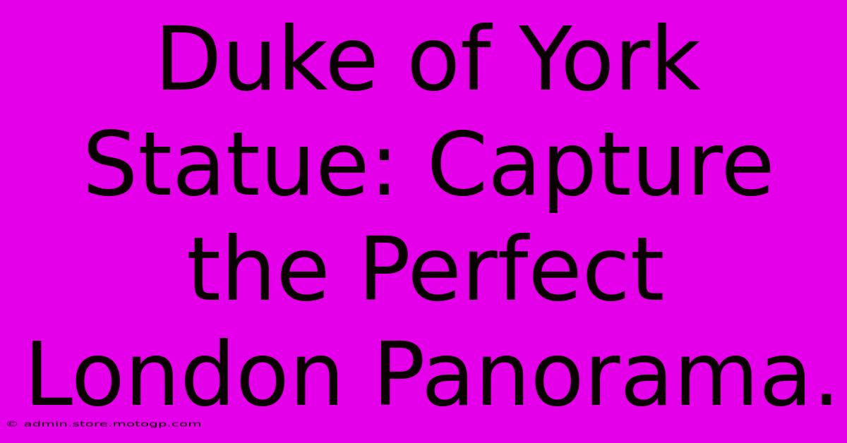 Duke Of York Statue: Capture The Perfect London Panorama.