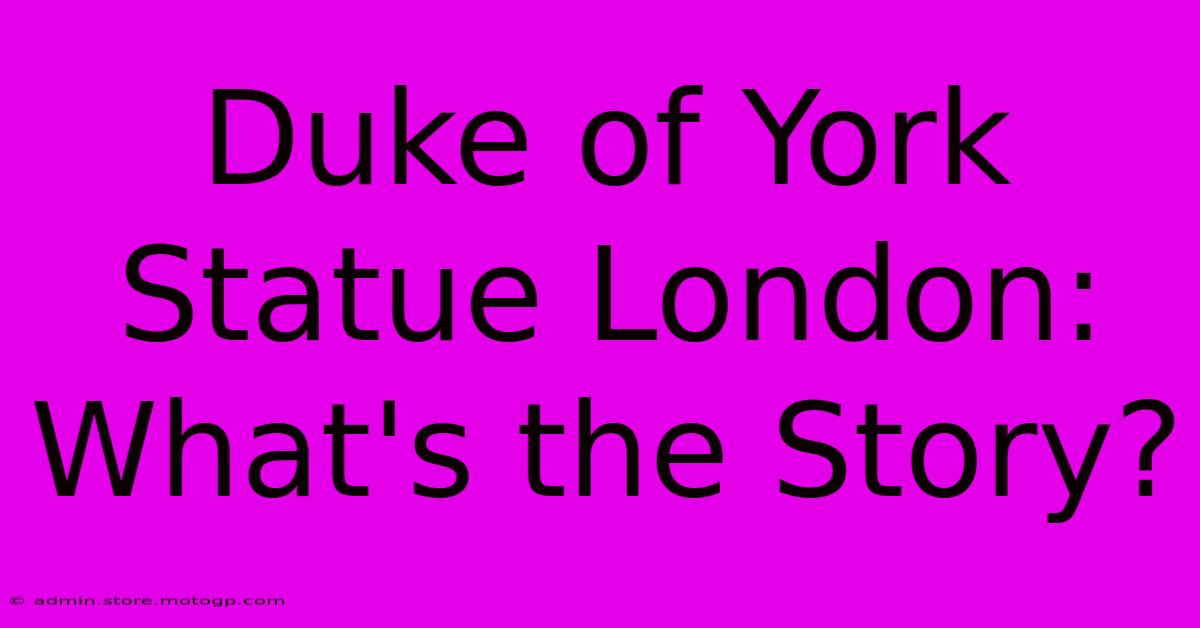 Duke Of York Statue London: What's The Story?