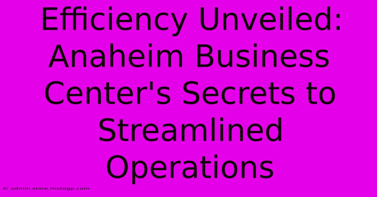 Efficiency Unveiled: Anaheim Business Center's Secrets To Streamlined Operations