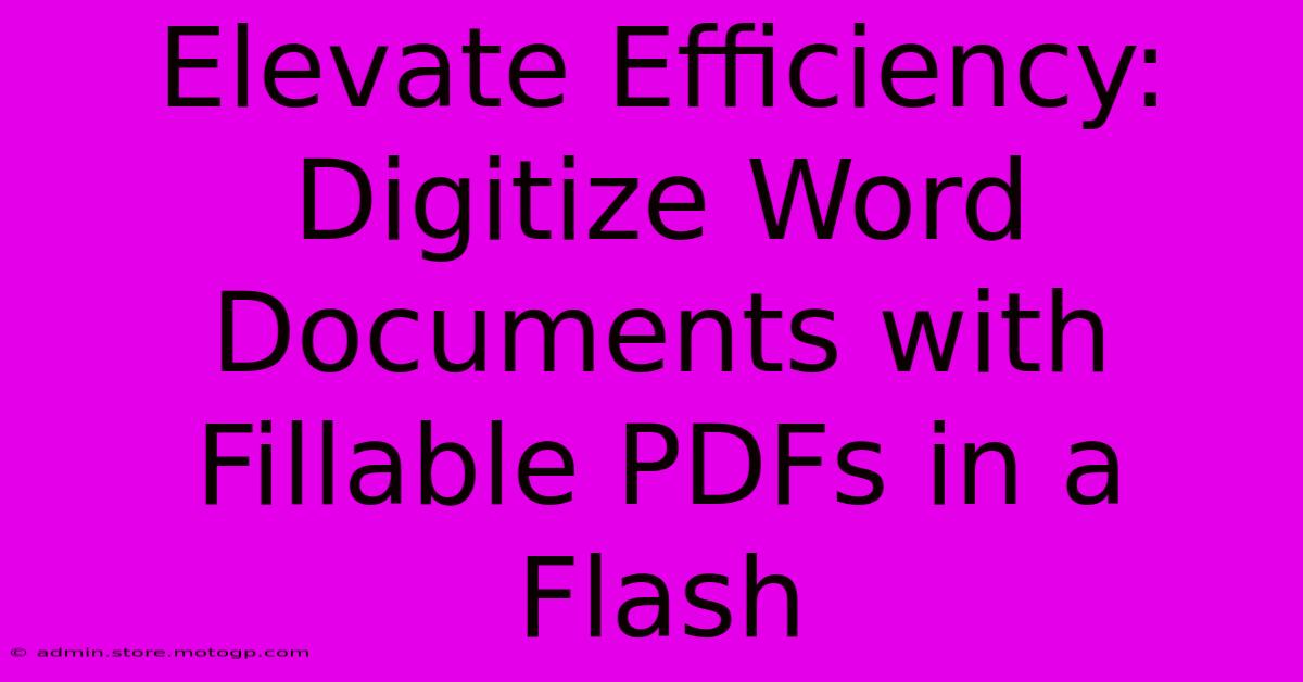 Elevate Efficiency: Digitize Word Documents With Fillable PDFs In A Flash