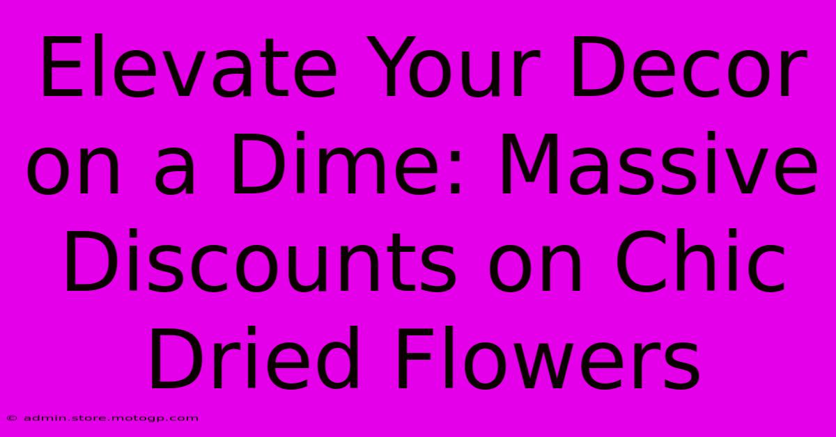 Elevate Your Decor On A Dime: Massive Discounts On Chic Dried Flowers