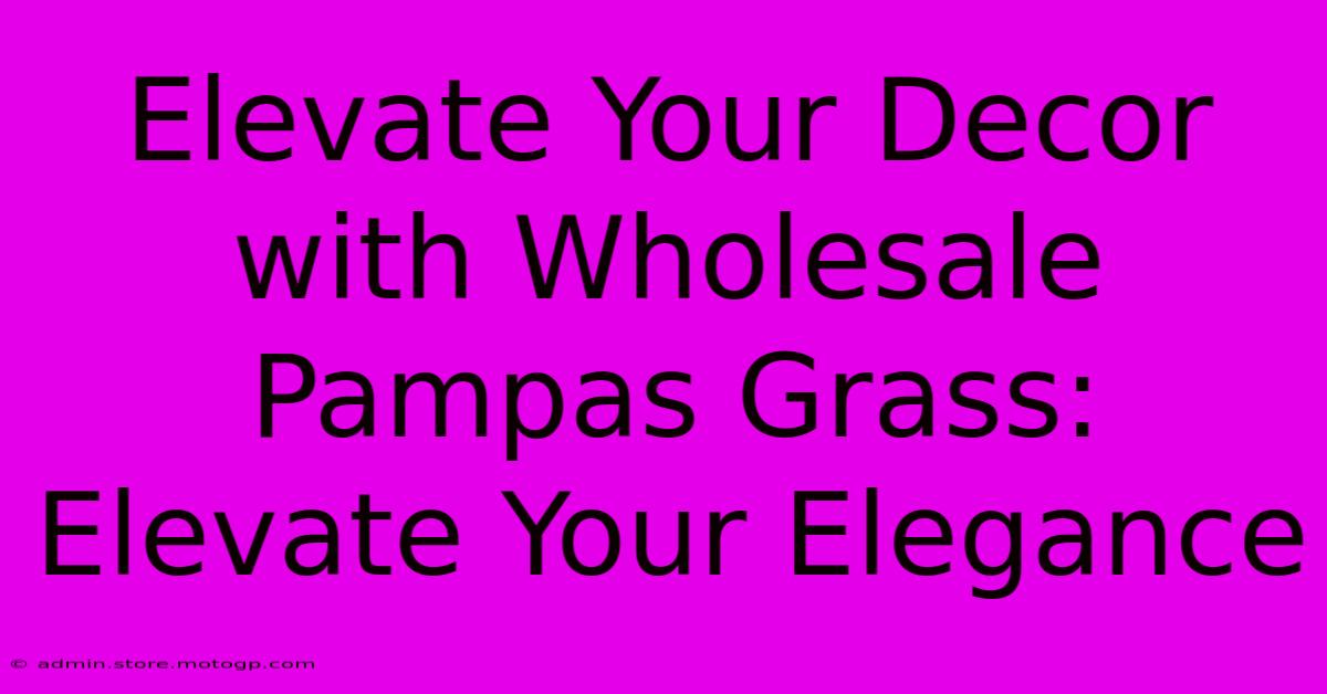 Elevate Your Decor With Wholesale Pampas Grass: Elevate Your Elegance