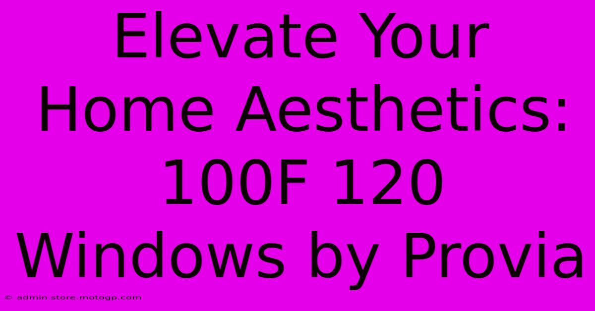 Elevate Your Home Aesthetics: 100F 120 Windows By Provia