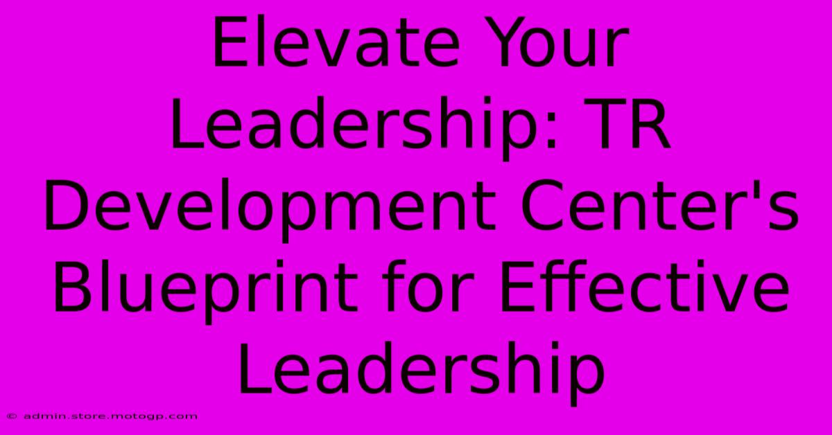 Elevate Your Leadership: TR Development Center's Blueprint For Effective Leadership