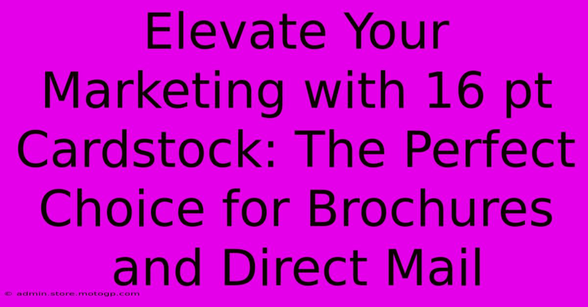 Elevate Your Marketing With 16 Pt Cardstock: The Perfect Choice For Brochures And Direct Mail