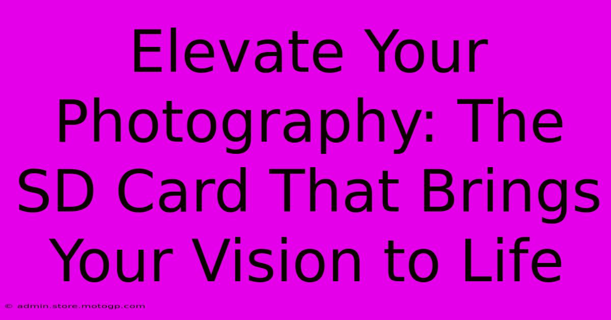 Elevate Your Photography: The SD Card That Brings Your Vision To Life