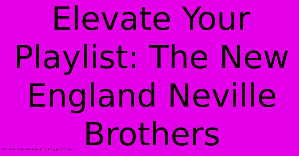 Elevate Your Playlist: The New England Neville Brothers