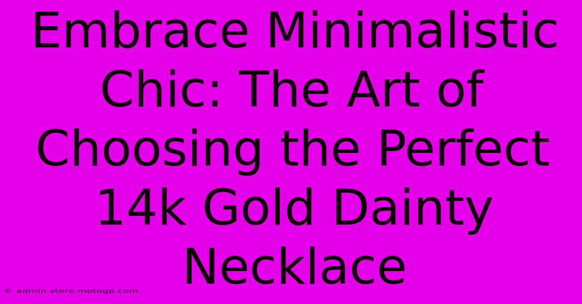 Embrace Minimalistic Chic: The Art Of Choosing The Perfect 14k Gold Dainty Necklace