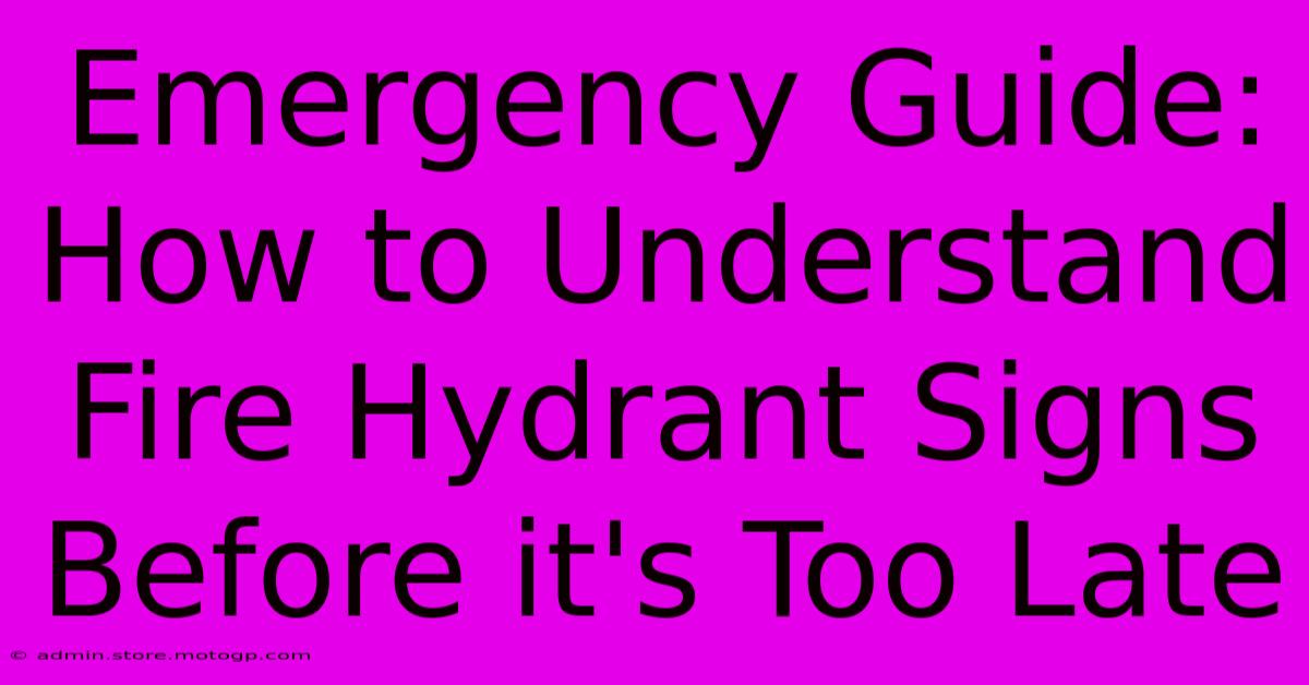 Emergency Guide: How To Understand Fire Hydrant Signs Before It's Too Late