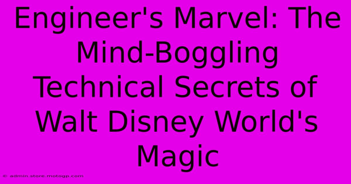 Engineer's Marvel: The Mind-Boggling Technical Secrets Of Walt Disney World's Magic