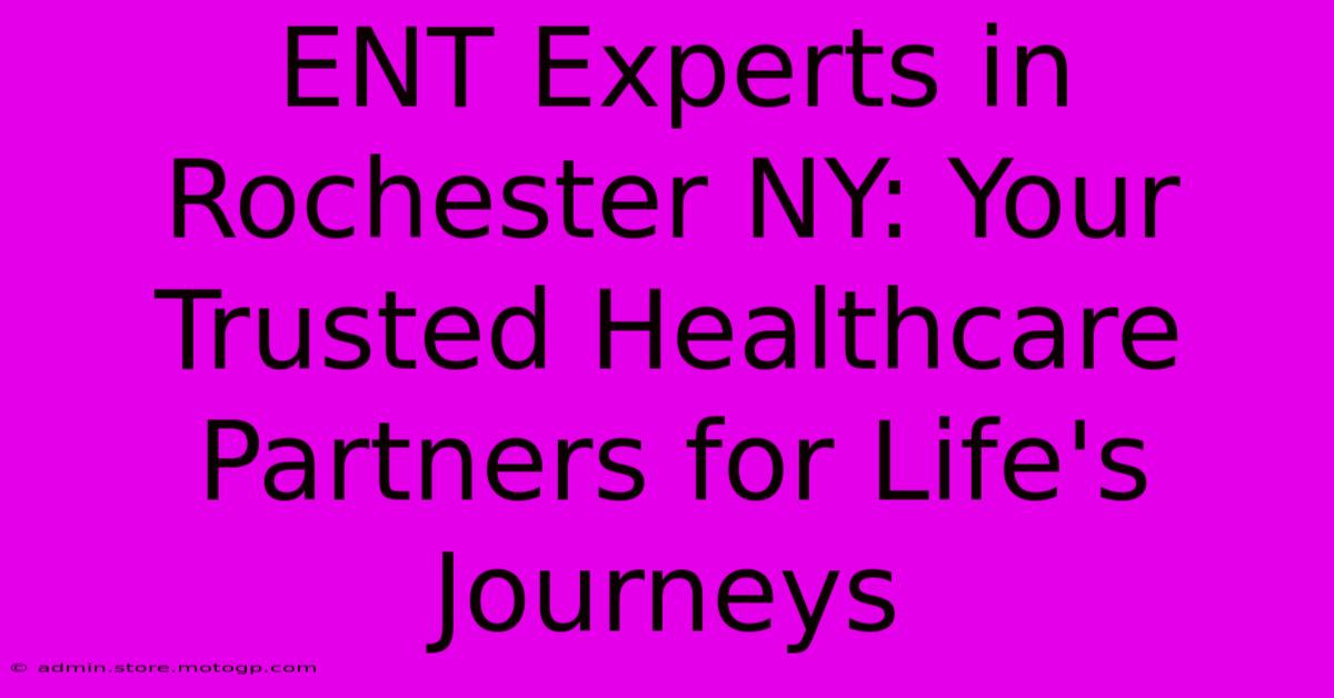 ENT Experts In Rochester NY: Your Trusted Healthcare Partners For Life's Journeys