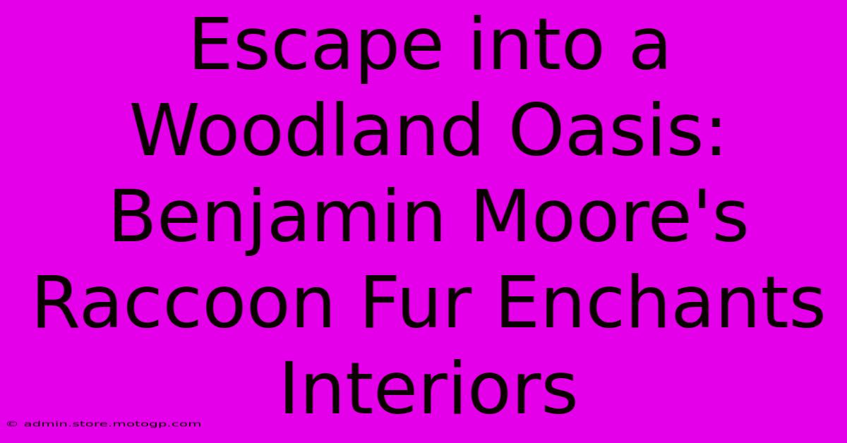 Escape Into A Woodland Oasis: Benjamin Moore's Raccoon Fur Enchants Interiors