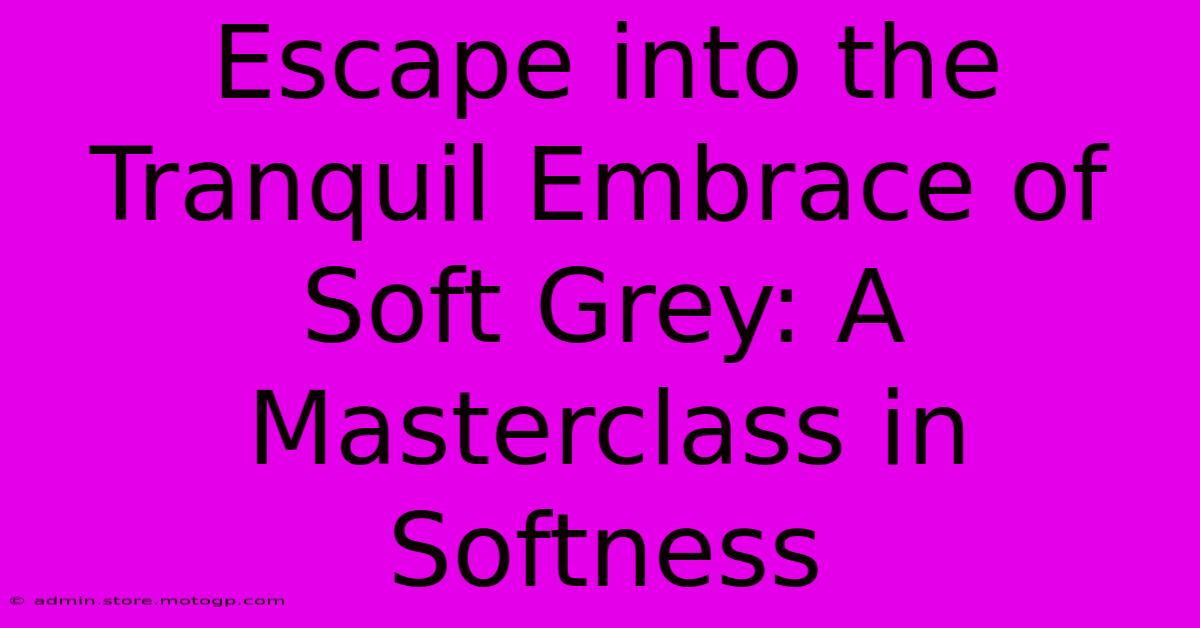 Escape Into The Tranquil Embrace Of Soft Grey: A Masterclass In Softness