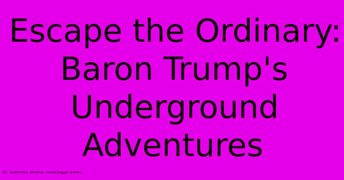 Escape The Ordinary: Baron Trump's Underground Adventures