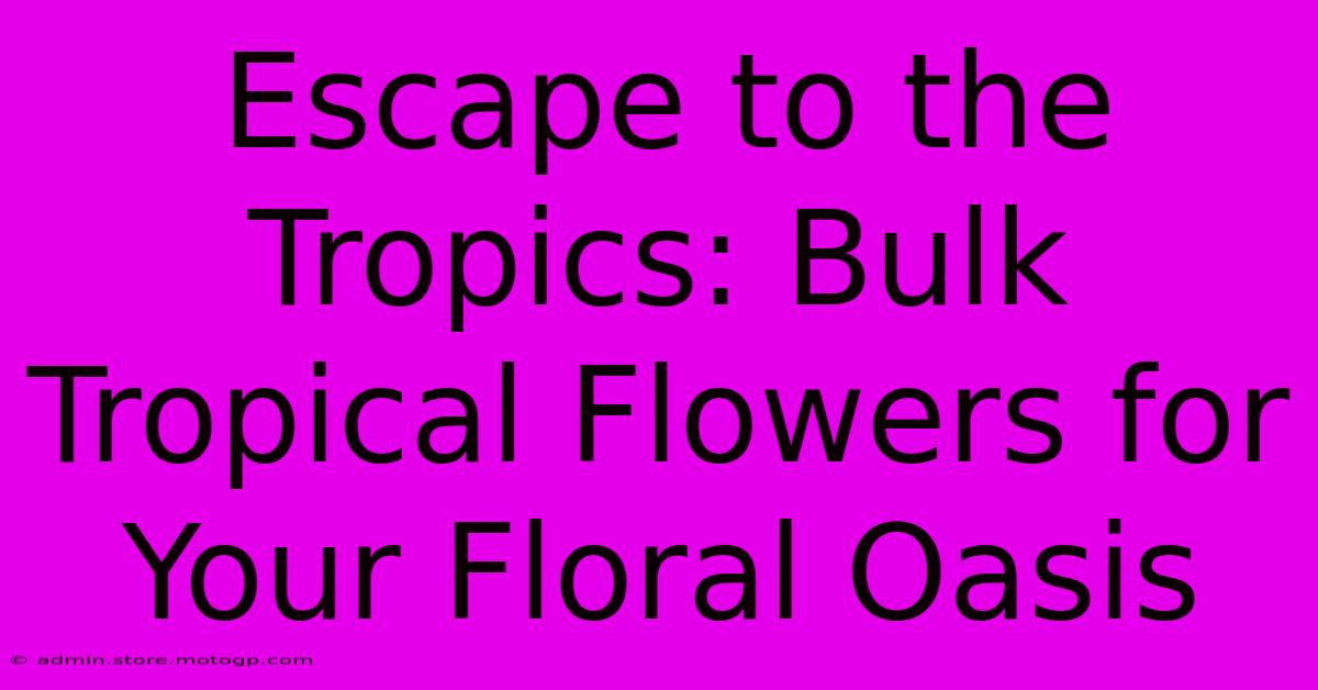 Escape To The Tropics: Bulk Tropical Flowers For Your Floral Oasis